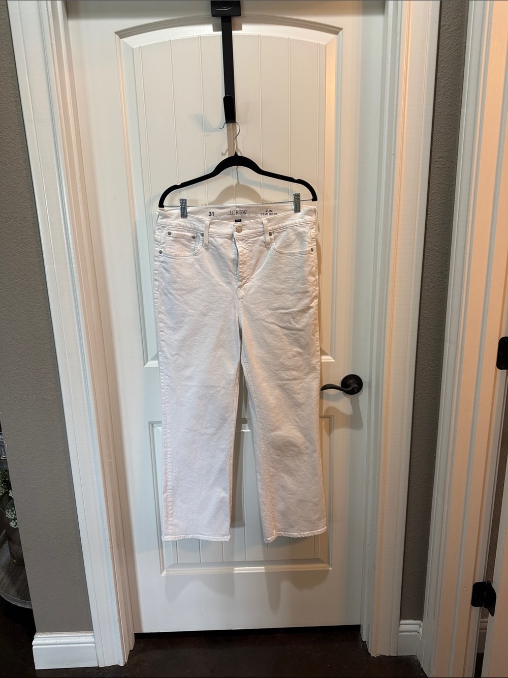 J. Crew White Straight-Leg Jeans